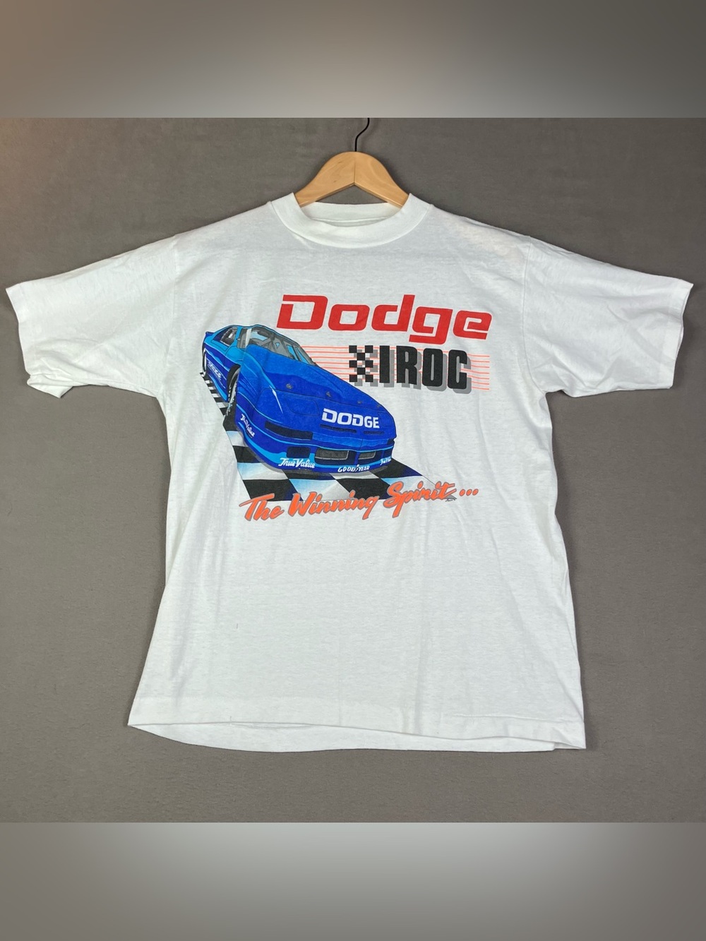 Vintage Dodge IROC Men’s Graphic T Shirt Size L Racing Car The Winning Spirit. I